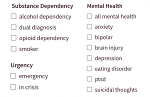 Mental and behavioral health filters